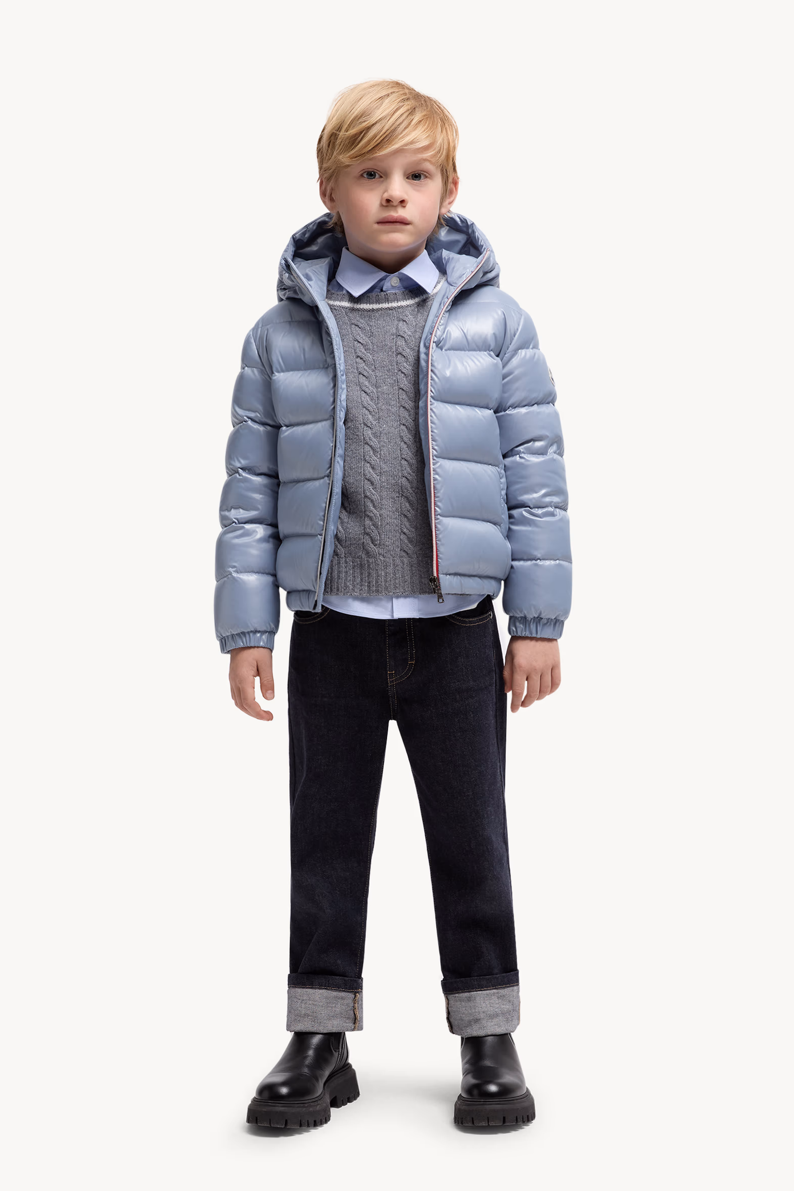 Doudoune à capuche New Aubert Garçon Bleu clair Moncler 2